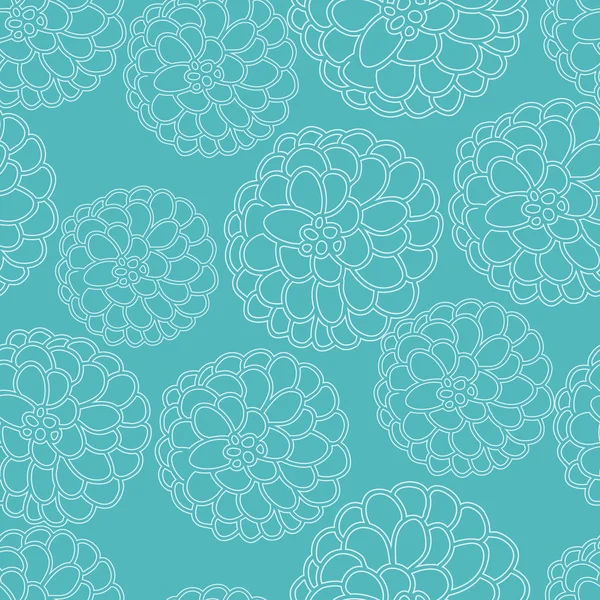 Texture florale turquoise, motif vectoriel répété — Image vectorielle