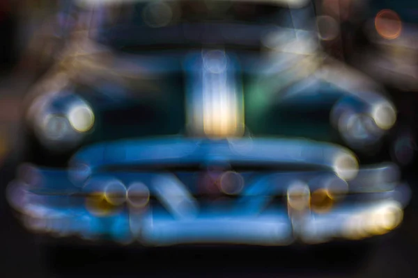 Vista de cerca vintage auto detalles con efecto burbuja bokeh . — Foto de Stock