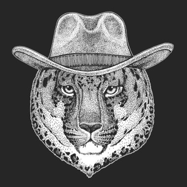 Vahşi Batı. Geleneksel Amerikan kovboy şapkası. Texas rodeo. Çocuklar için t-shirt çocuklar yazdırın. Amblem, logo, rozet yama için görüntü.