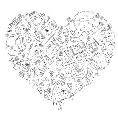 Vektör seamless modeli ile okul ve eğitim kutsal kişilerin resmi.