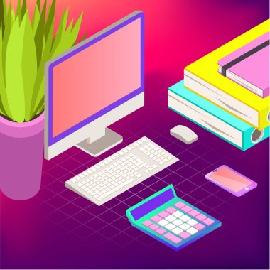 Office vektör Illustration. İş ikonları/simgeleri. İnsanlar arasında iletişim. Şirket için iş