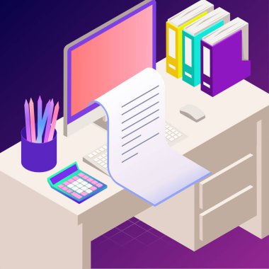 Office vektör Illustration. İş ikonları/simgeleri. İnsanlar arasında iletişim. Şirket için iş