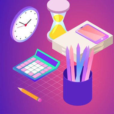 Office vektör Illustration. İş ikonları/simgeleri. İnsanlar arasında iletişim. Şirket için iş