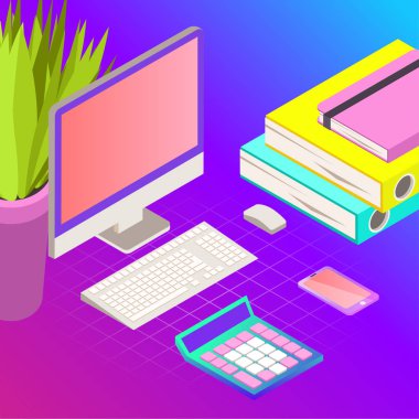 Office vektör Illustration. İş ikonları/simgeleri. İnsanlar arasında iletişim. Şirket için iş