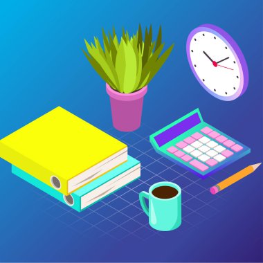 Office vektör Illustration. İş ikonları/simgeleri. İnsanlar arasında iletişim. Şirket için iş