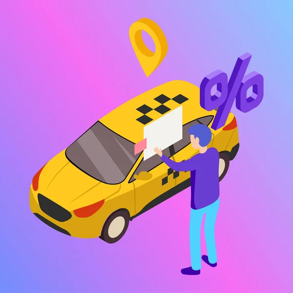 Taxi vector car illustration. Transport icon, symbol of transportation. Vehicle traffic banner design. Speed delivery. — Stock Vector