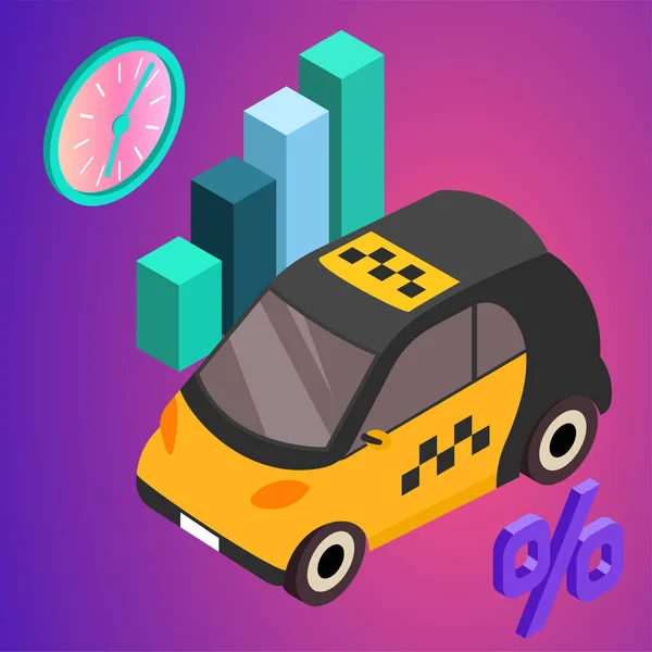 Taxi vector car illustration. Transport icon, symbol of transportation. Vehicle traffic banner design. Speed delivery. — Stock Vector
