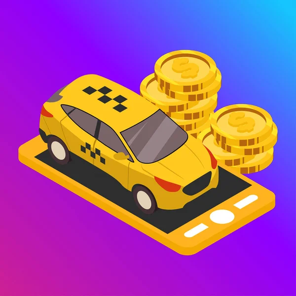 Taxi vector car illustration. Transport icon, symbol of transportation. Vehicle traffic banner design. Speed delivery. — Stock Vector