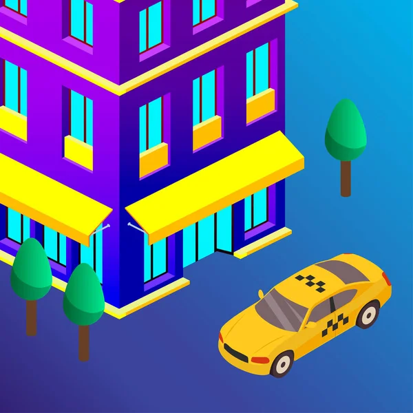 Taxi-Vektor-Auto Illustration. Transport-Ikone, Symbol des Transports. Verkehrsbanner entwerfen. Speed Delivery. — Stockvektor