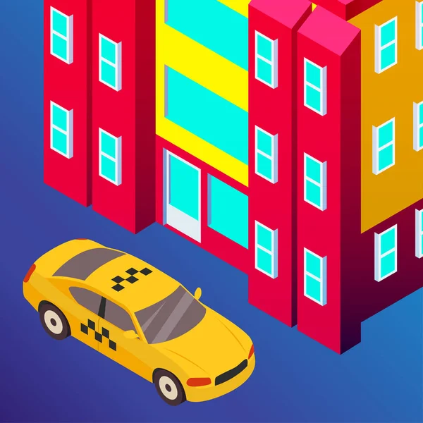 タクシーのベクトル車のイラスト。交通機関のシンボル アイコンを輸送します。車両交通横断幕のデザイン。スピード納期のカラクリ. — ストックベクタ