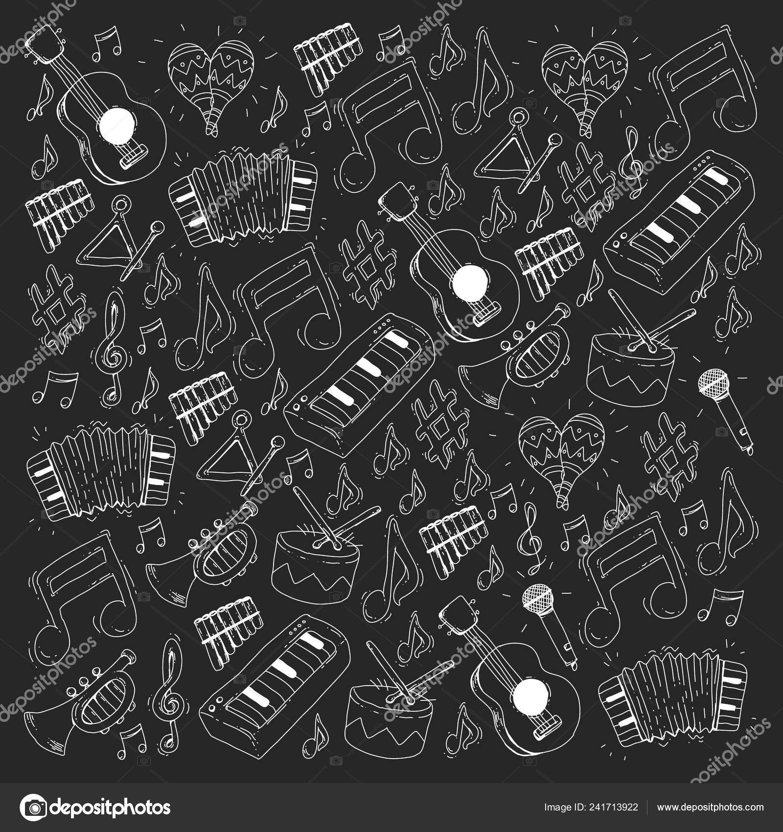 Music background for patterns. Vector illustration with musical ...
