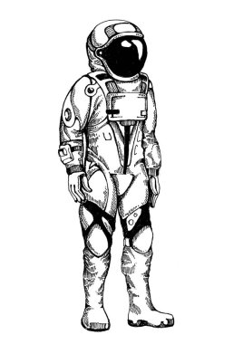 Astonaut. T-shirt tasarım için karakter, dövme.