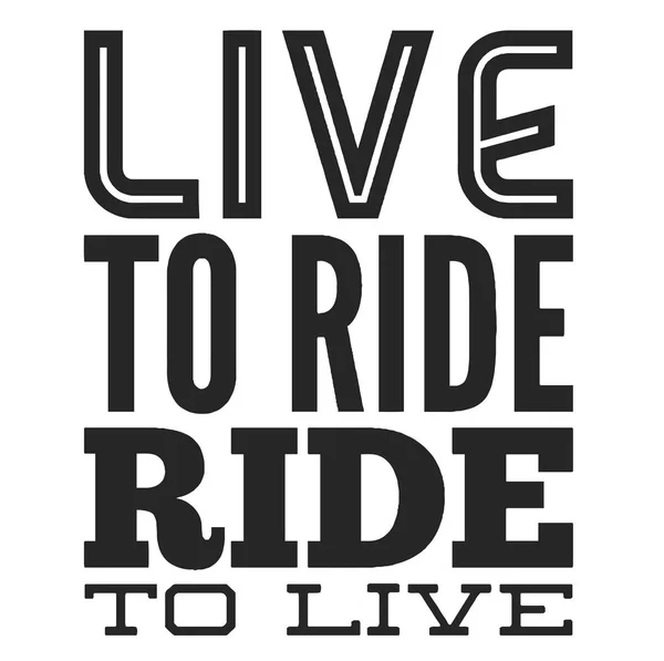 Lever att rida. Cool biker offert för t-shirt. Motorcykel print, banderoll, affisch. — Stock vektor