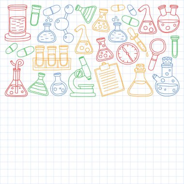 Kimya, bilim simgeler vektör kümesi