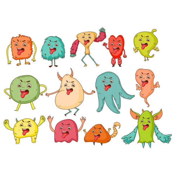 Cute Monsters. Cartoon aliens from space for kindergarten children — Stock Vector