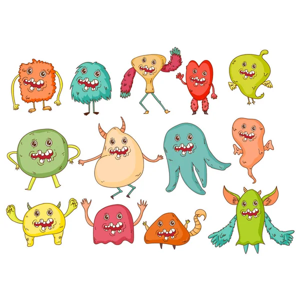 Cute Monsters. Cartoon aliens from space for kindergarten children — Stock Vector