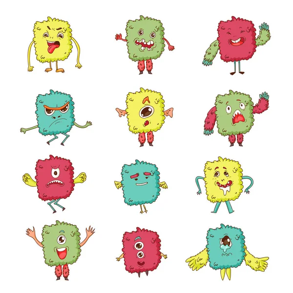 Niedliche Monster. Cartoon-Aliens aus dem All für Kindergartenkinder. — Stockvektor