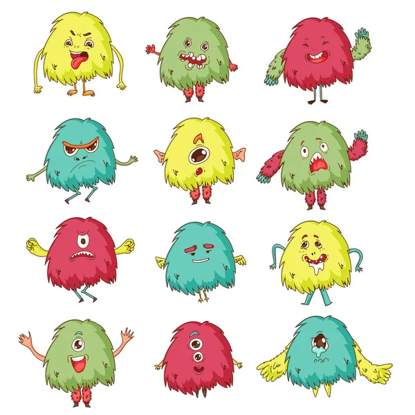 Niedliche Monster. Cartoon-Aliens aus dem All für Kindergartenkinder. — Stockvektor