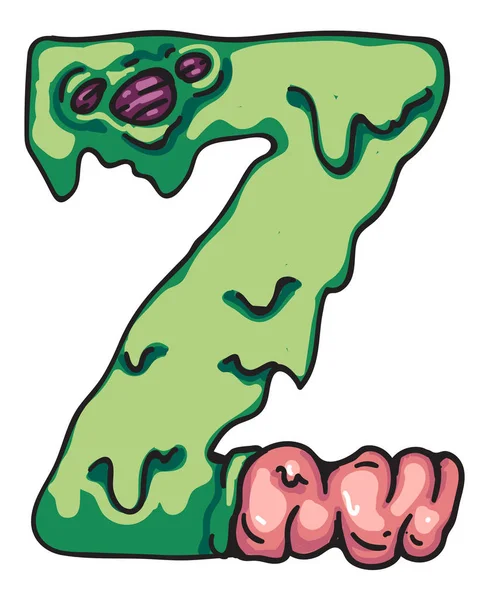 Zombie Alfabetletters. Griezelig ontwerp voor afdrukken. — Stockvector