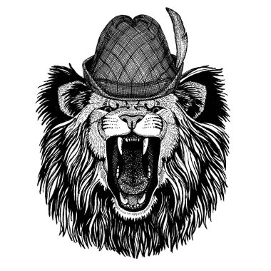 Dövme, tişört, amblem, rozet, logo, yama için aslan resmi