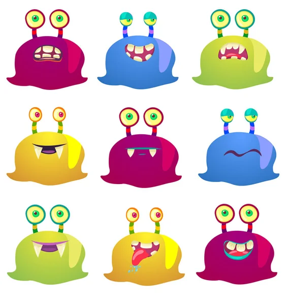 Cute Monsters. Cartoon aliens from space for kindergarten children.