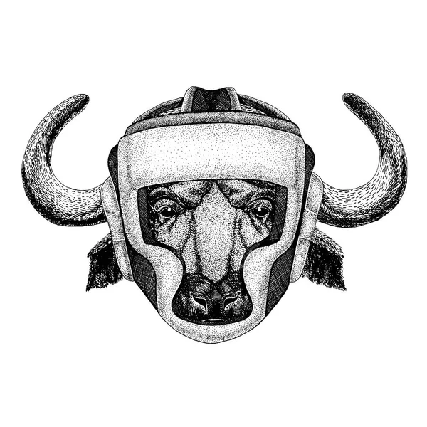 Boxer animal. Illustration vectorielle pour t-shirt. Sport, combattant isolé sur fond blanc. Fitness illustration de la personne forte — Image vectorielle