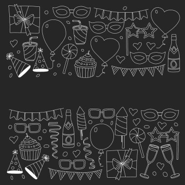 Vektör desen ile yıllar kutsal kişilerin resmi. Tatil ve kutlama.