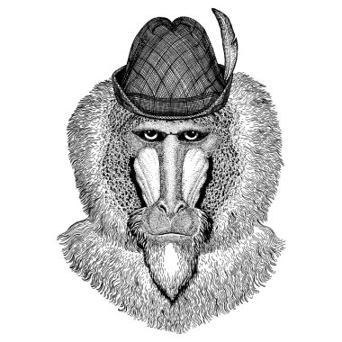 geleneksel Bavyera tirol şapka takıyor. Oktoberfest.