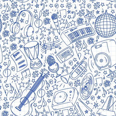 Posterler, afişler için müzik desen. Müzik Festivali, karaoke, disko, rock.