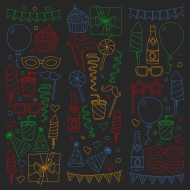 Vektör desen ile yıllar kutsal kişilerin resmi. Tatil ve kutlama.