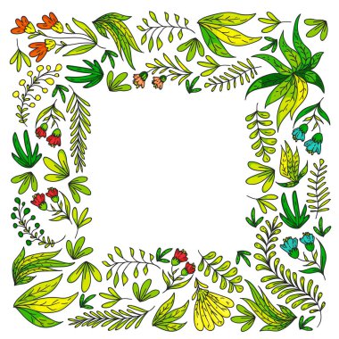 El vektör çiçek çizilmiş, elemanları bırakır. Logo, tebrik kartı, düğün tasarımı için desen.