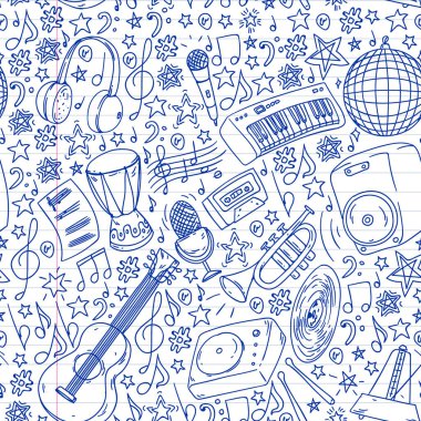 Posterler, afişler için müzik desen. Müzik Festivali, karaoke, disko, rock.