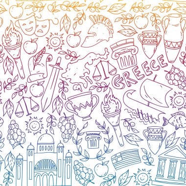 Yunanistan elemanları seyahat. Dergi, Web, Turizm için Yunanistan sembolleri