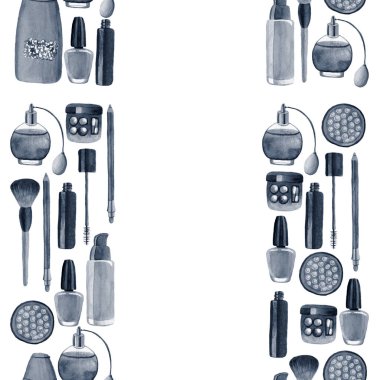 Posterler, desenler, arka planlar için suluboya illüstrasyon madde bitkileri ile Kozmetik ürünler