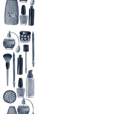 Posterler, desenler, arka planlar için suluboya illüstrasyon madde bitkileri ile Kozmetik ürünler