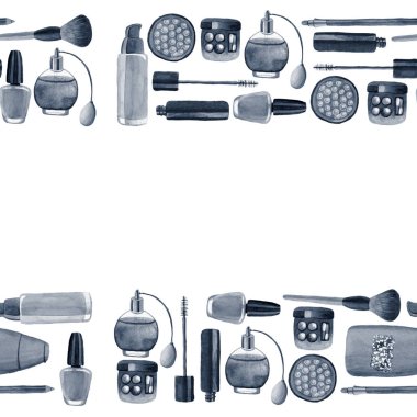 Posterler, desenler, arka planlar için suluboya illüstrasyon madde bitkileri ile Kozmetik ürünler