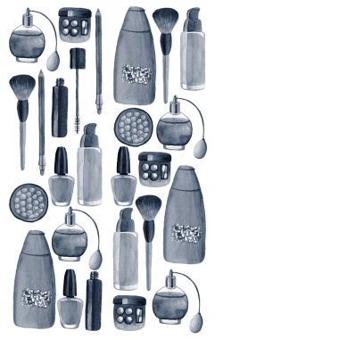 Posterler, desenler, arka planlar için suluboya illüstrasyon madde bitkileri ile Kozmetik ürünler