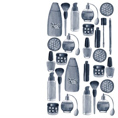 Posterler, desenler, arka planlar için suluboya illüstrasyon madde bitkileri ile Kozmetik ürünler