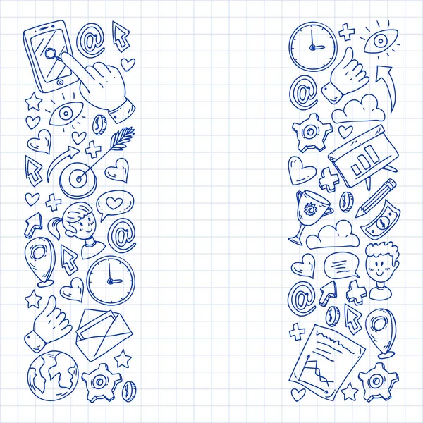 Dijital pazarlama, sosyal medya, iletişim, yönetim. Arka plan afiş için.