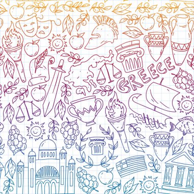 Yunanistan elemanları seyahat. Dergi, Web, Turizm için Yunanistan sembolleri