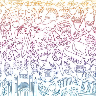 Yunanistan elemanları seyahat. Dergi, Web, Turizm için Yunanistan sembolleri