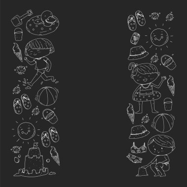 Çocuklar yaz tatili. Küçük çocuklarla tatil. Deniz, plaj ve okyanus