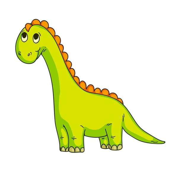 멋진 공룡이야, 디노. 아이들을 위한 만화 마스코트, 아이들의 옷. 티셔츠 디자인의 유행하는 삽화 — 스톡 벡터