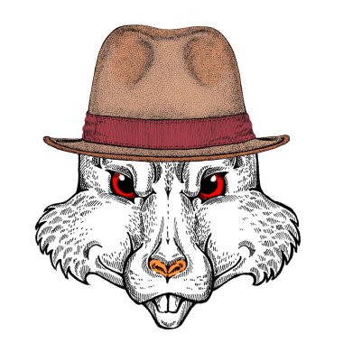 Vahşi fare portresi. Hayvan kafası.