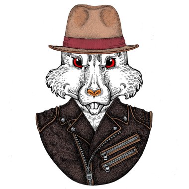 Vahşi fare portresi. Hayvan kafası.