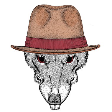 Vahşi fare portresi. Hayvan kafası.