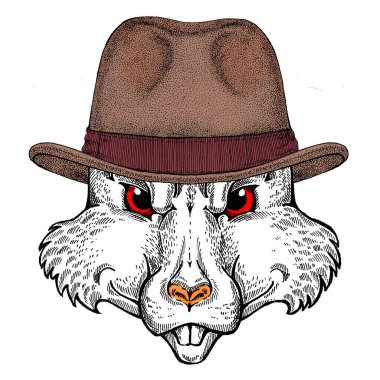 Vahşi fare portresi. Hayvan kafası.