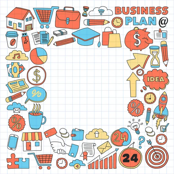商业和金融在线教育载体模式。创业和创新 — 图库矢量图片
