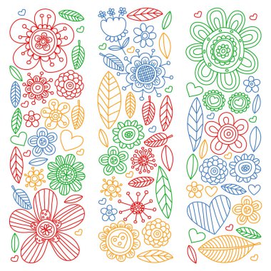 Çiçek vektör deseni. Düğün tasarımı için arkaplan, boyama sayfası, kitap.