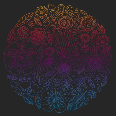 Çiçek vektör deseni. Düğün tasarımı için arkaplan, boyama sayfası, kitap.